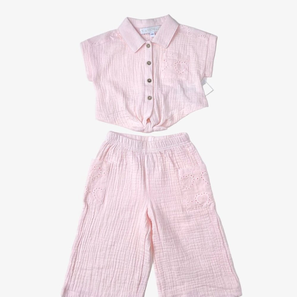 Rachel Zoe – Muslin Top & Pants Set (Size 12 months, Runs Big)